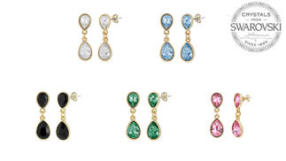 Pendientes colección Gemma bañados en oro amarillo y cristales Swarovski