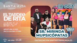 Tardeo con copa en SANTA RITA con SR. MIRINDA Y MUPSICÓPATAS por 9.95€