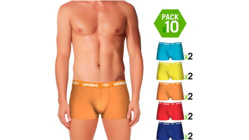 Pack de 10 boxer Umbro de colores